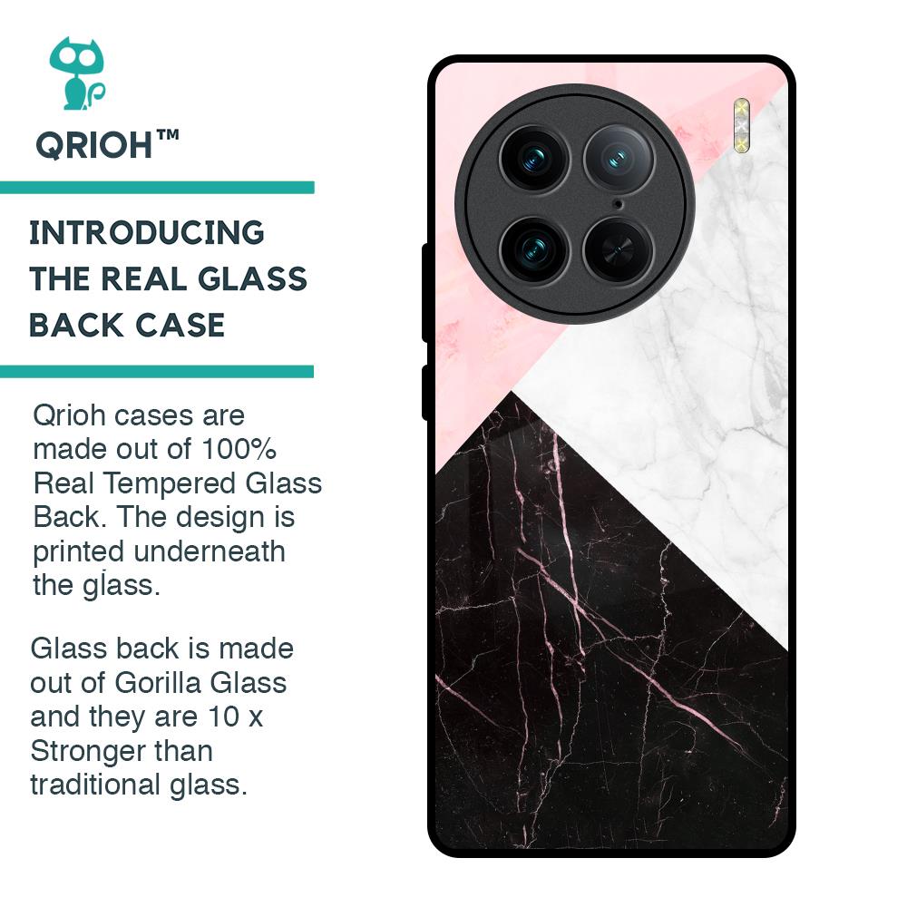 Marble Collage Art Glass Case For Vivo X90 Pro 5G