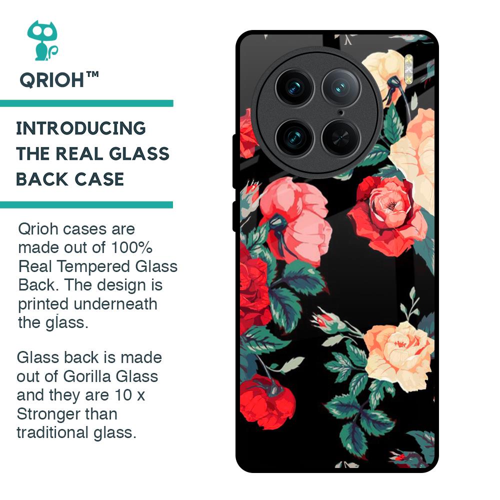 Floral Bunch Glass Case For Vivo X90 Pro 5G