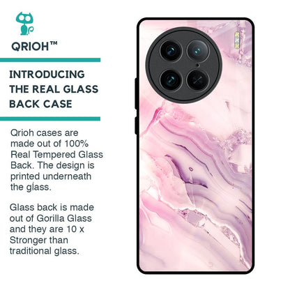 Diamond Pink Gradient Glass Case For Vivo X90 Pro 5G