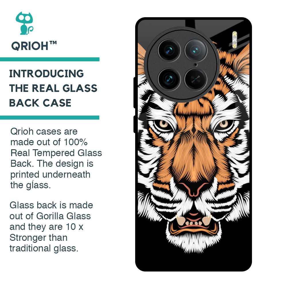 Angry Tiger Glass Case For Vivo X90 Pro 5G