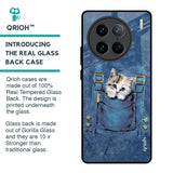 Kitty In Pocket Glass Case For Vivo X90 Pro 5G