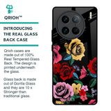 Floral Decorative Glass Case For Vivo X90 Pro 5G