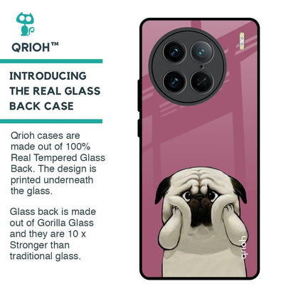 Funny Pug Face Glass Case For Vivo X90 Pro 5G