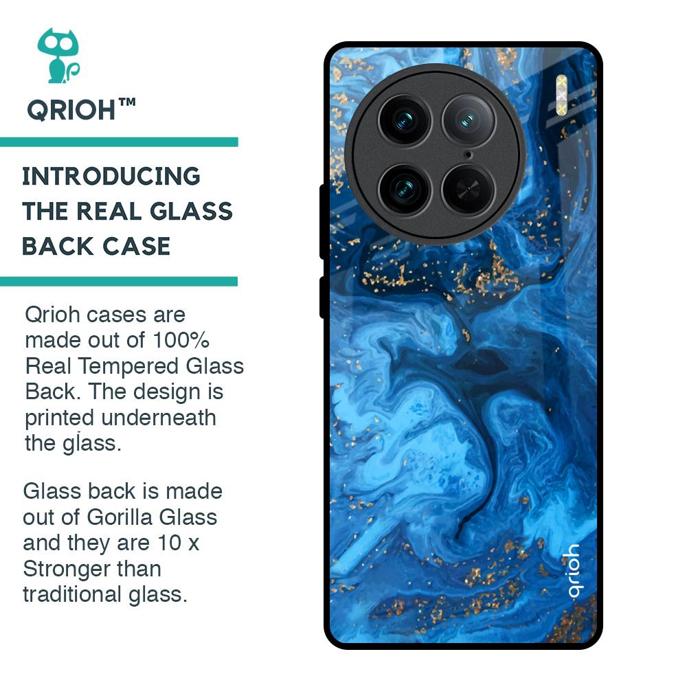 Gold Sprinkle Glass Case for Vivo X90 Pro 5G