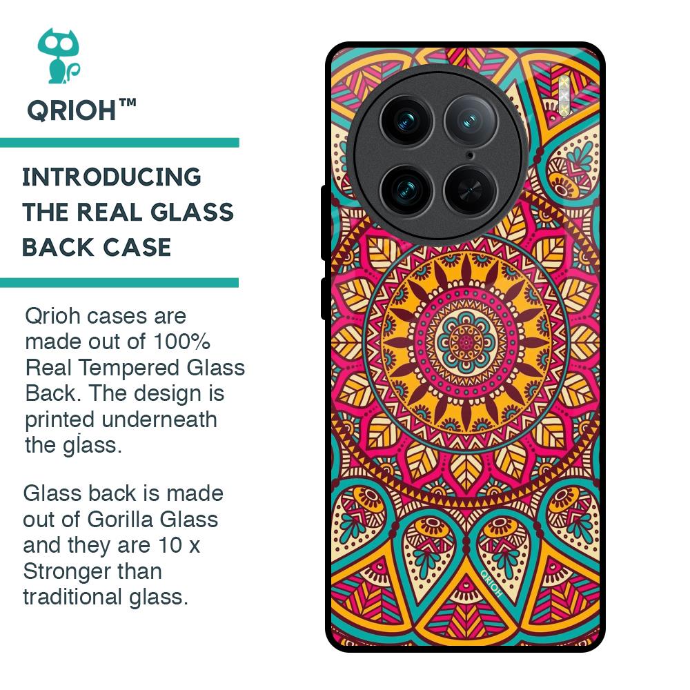 Elegant Mandala Glass Case for Vivo X90 Pro 5G