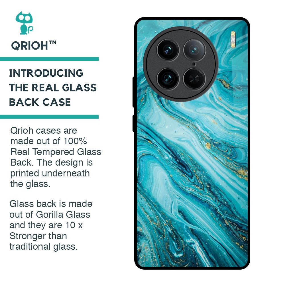 Ocean Marble Glass Case for Vivo X90 Pro 5G