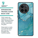 Blue Golden Glitter Glass Case for Vivo X90 Pro 5G