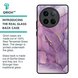 Purple Gold Marble Glass Case for Vivo X90 Pro 5G