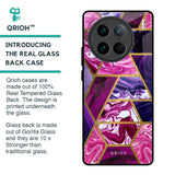Electroplated Geometric Marble Glass Case for Vivo X90 Pro 5G