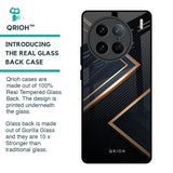 Sleek Golden & Navy Glass Case for Vivo X90 Pro 5G