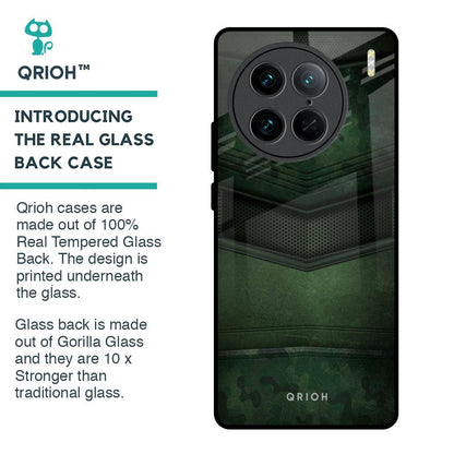 Green Leather Glass Case for Vivo X90 Pro 5G