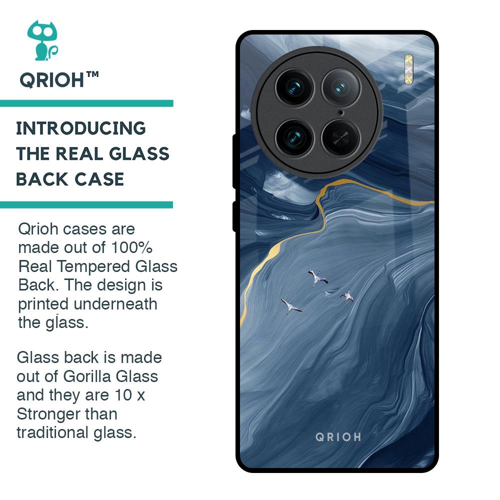 Deep Ocean Marble Glass Case for Vivo X90 Pro 5G