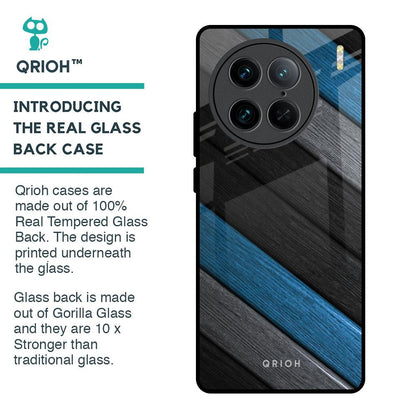 Multicolor Wooden Effect Glass Case for Vivo X90 Pro 5G