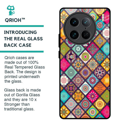 Multicolor Mandala Glass Case for Vivo X90 Pro 5G