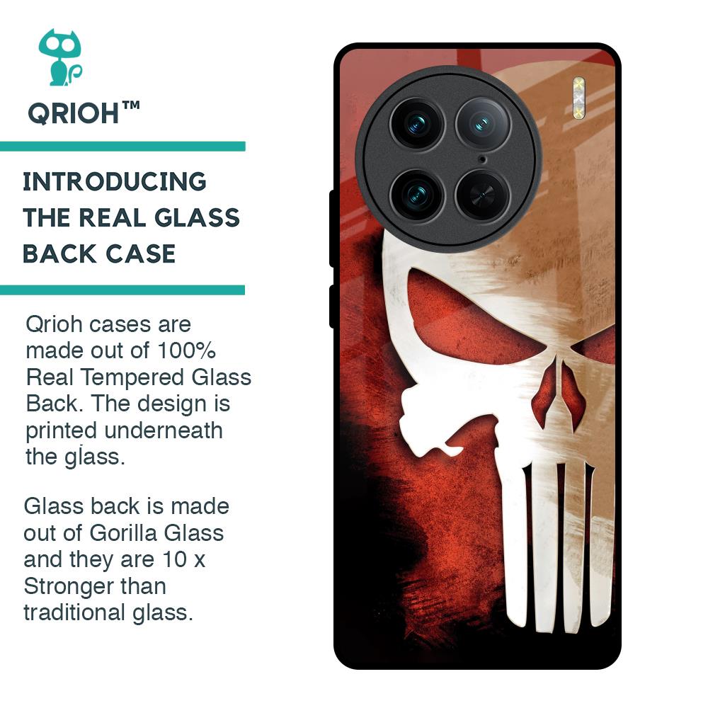 Red Skull Glass Case for Vivo X90 Pro 5G
