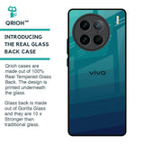 Green Triangle Pattern Glass Case for Vivo X90 Pro 5G