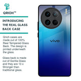 Blue Rhombus Pattern Glass Case for Vivo X90 Pro 5G