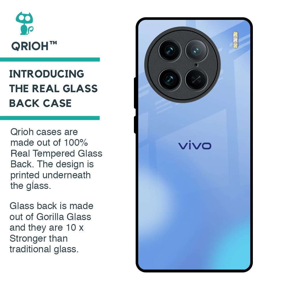 Vibrant Blue Texture Glass Case for Vivo X90 Pro 5G