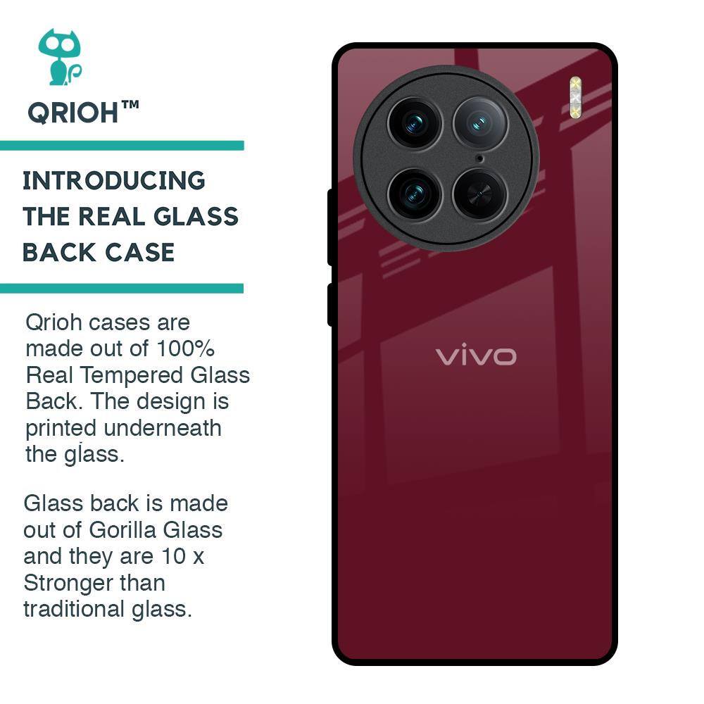 Classic Burgundy Glass Case for Vivo X90 Pro 5G