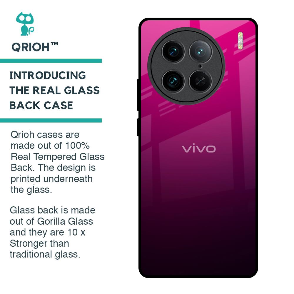 Purple Ombre Pattern Glass Case for Vivo X90 Pro 5G