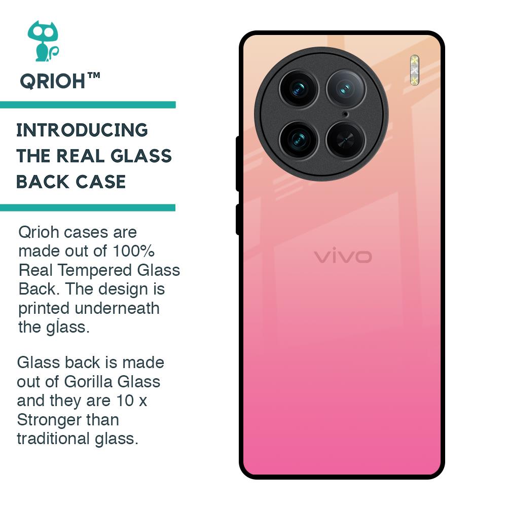 Pastel Pink Gradient Glass Case For Vivo X90 Pro 5G