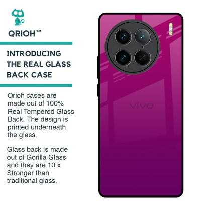Magenta Gradient Glass Case For Vivo X90 Pro 5G