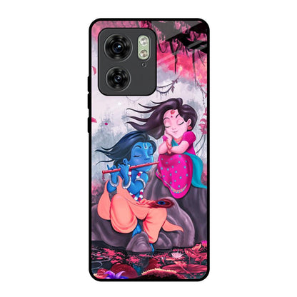 Radha Krishna Art Motorola Edge 40 Glass Back Cover Online