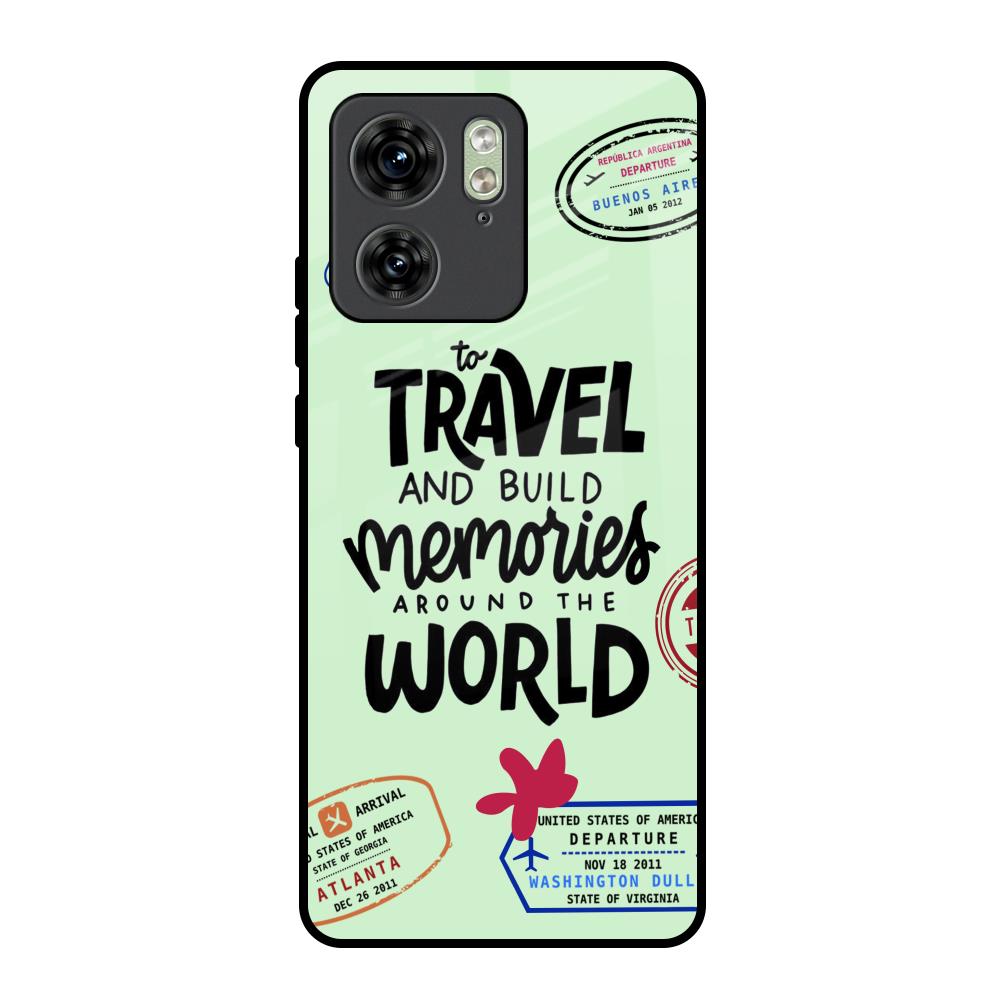 Travel Stamps Motorola Edge 40 Glass Back Cover Online