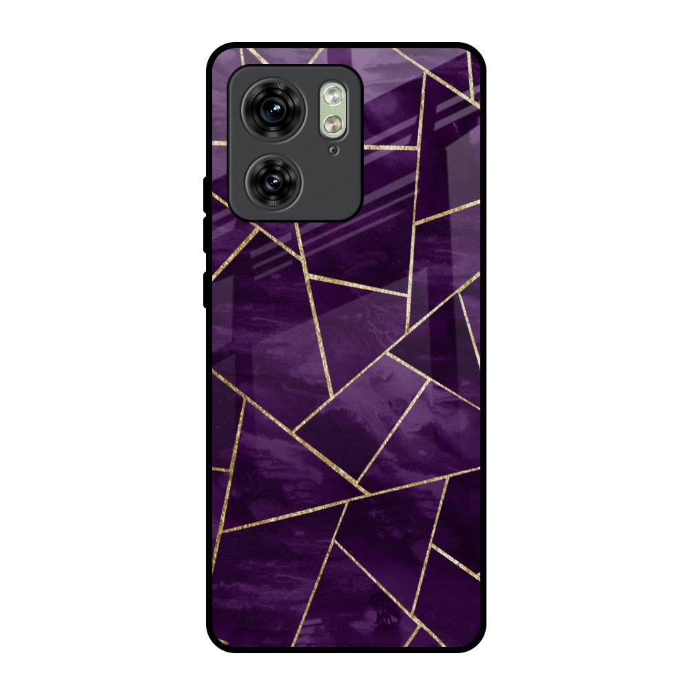 Geometric Purple Motorola Edge 40 Glass Back Cover Online