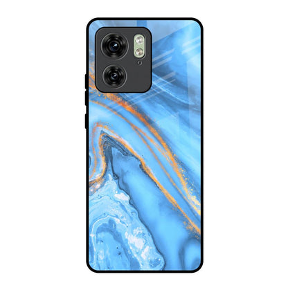 Vibrant Blue Marble Motorola Edge 40 Glass Back Cover Online