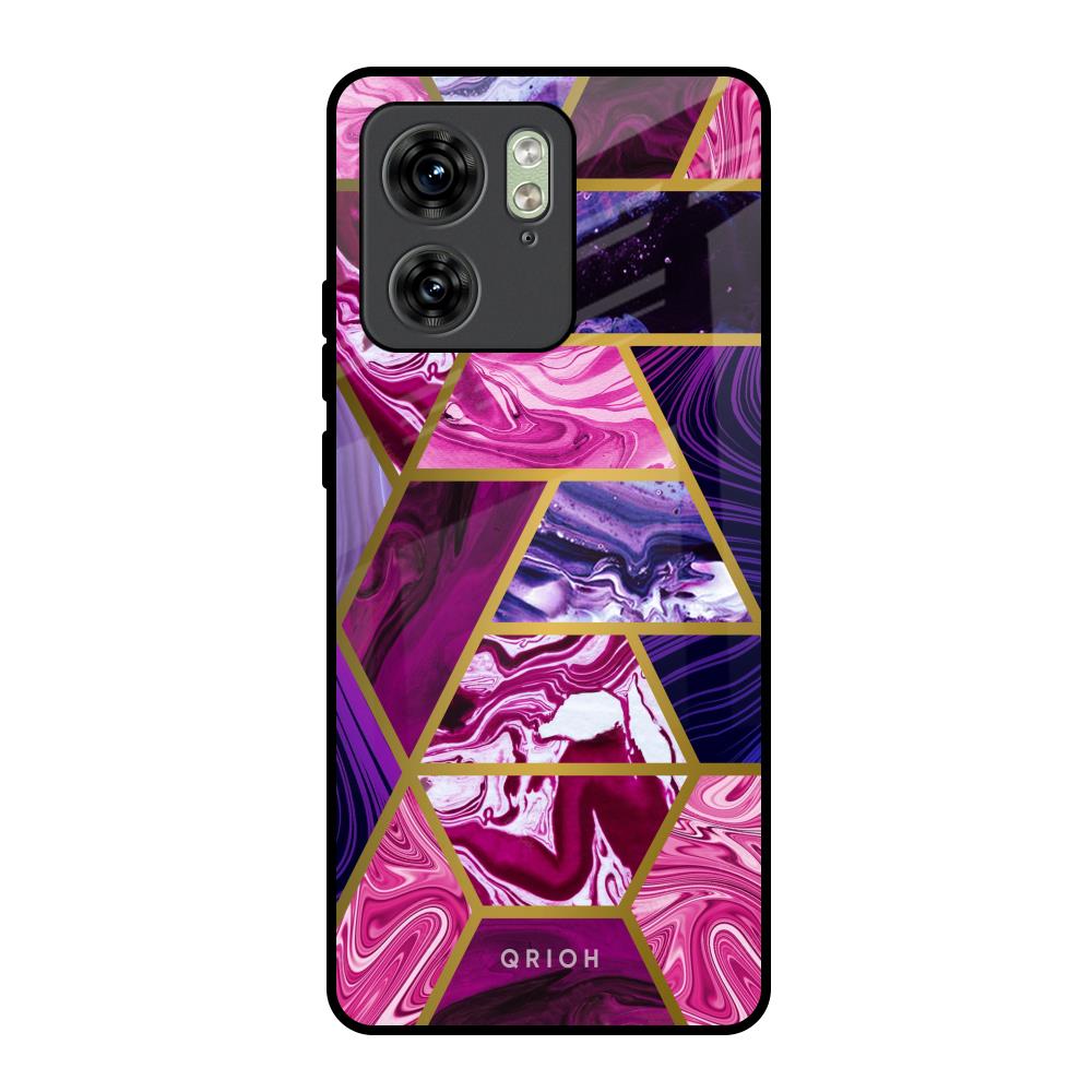 Electroplated Geometric Marble Motorola Edge 40 Glass Back Cover Online