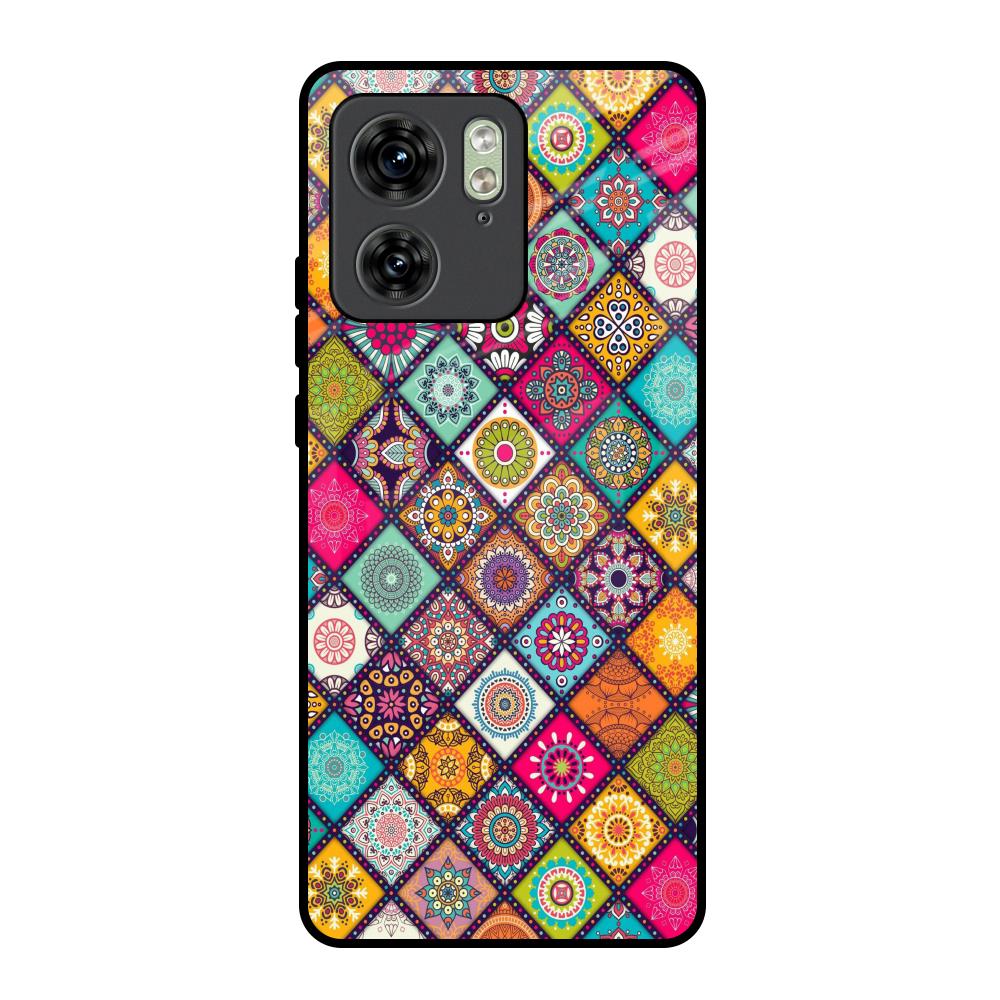 Multicolor Mandala Motorola Edge 40 Glass Back Cover Online