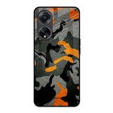 Camouflage Orange Oppo F23 5G Glass Back Cover Online
