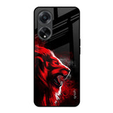 Red Angry Lion Oppo F23 5G Glass Back Cover Online