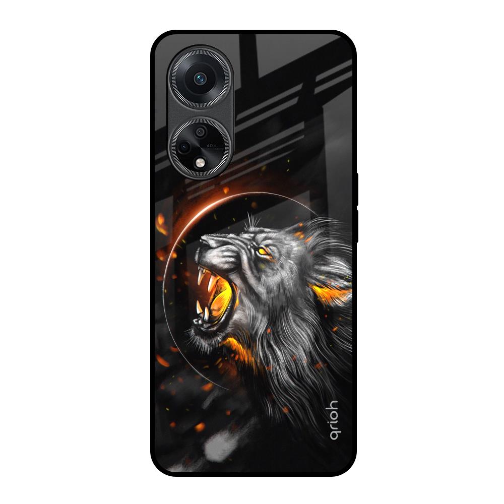 Aggressive Lion Oppo F23 5G Glass Back Cover Online