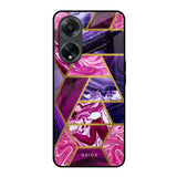 Electroplated Geometric Marble Oppo F23 5G Glass Back Cover Online