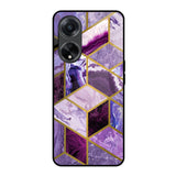 Purple Rhombus Marble Oppo F23 5G Glass Back Cover Online