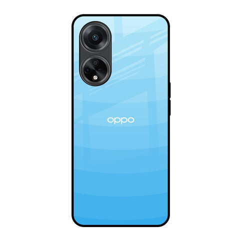 Wavy Blue Pattern Oppo F23 5G Glass Back Cover Online