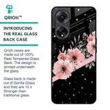 Floral Black Band Glass Case For Oppo F23 5G