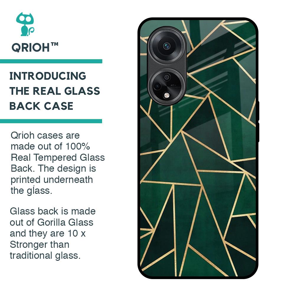 Abstract Green Glass Case For Oppo F23 5G