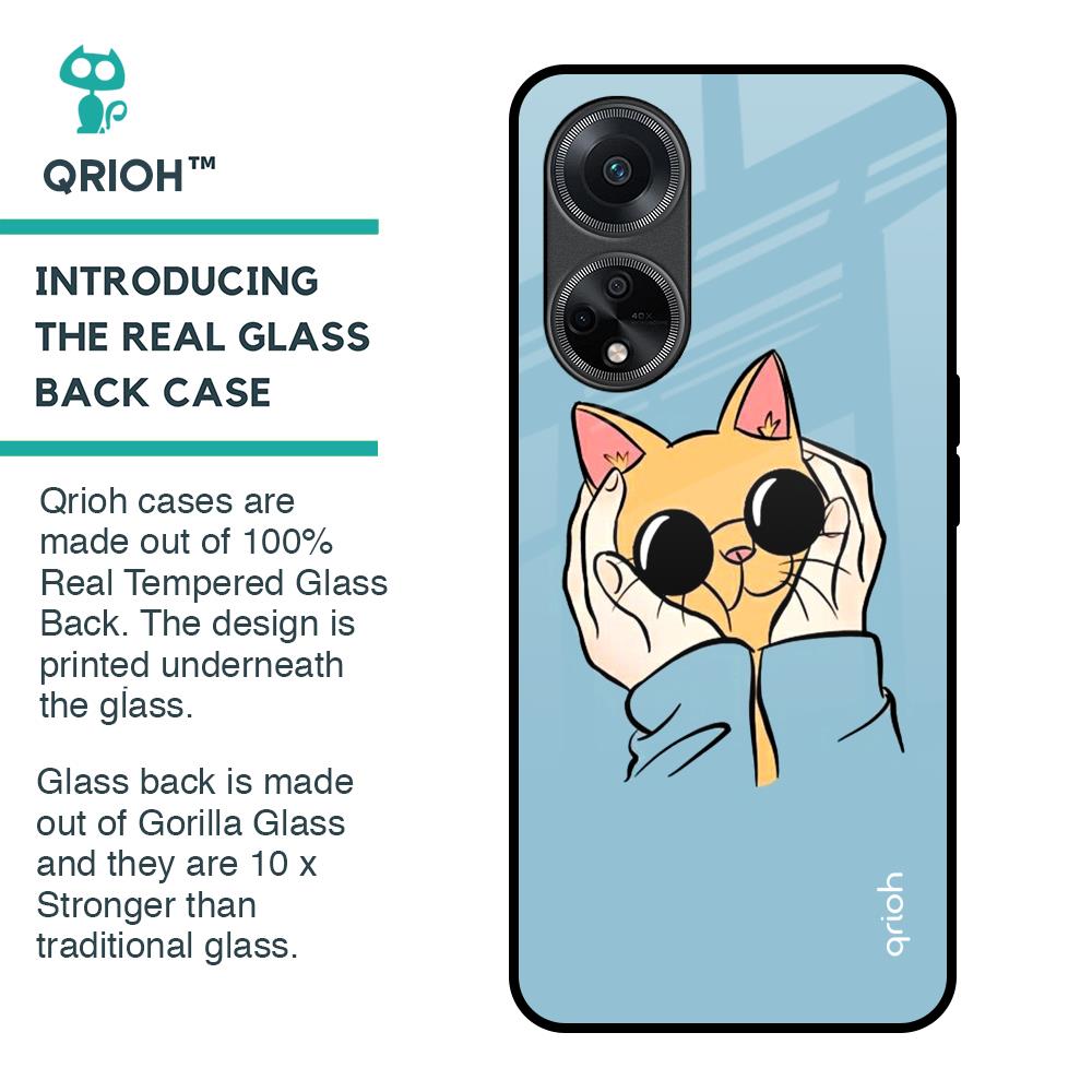 Adorable Cute Kitty Glass Case For Oppo F23 5G