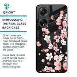 Black Cherry Blossom Glass Case for Oppo F23 5G