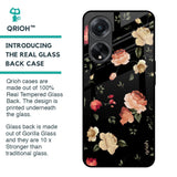 Black Spring Floral Glass Case for Oppo F23 5G