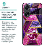 Electroplated Geometric Marble Glass Case for Oppo F23 5G
