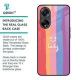 Lucky Abstract Glass Case for Oppo F23 5G
