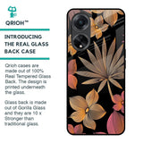 Lines Pattern Flowers Glass Case for Oppo F23 5G