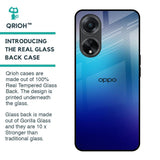 Blue Rhombus Pattern Glass Case for Oppo F23 5G