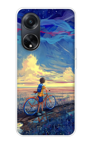 Riding Bicycle to Dreamland Oppo F23 5G Back Cover