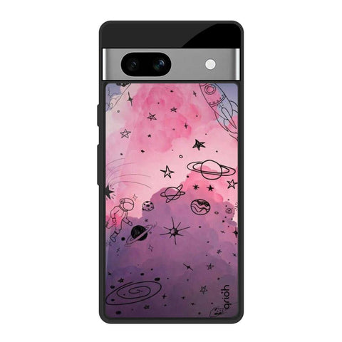 Space Doodles Google Pixel 7A Glass Back Cover Online