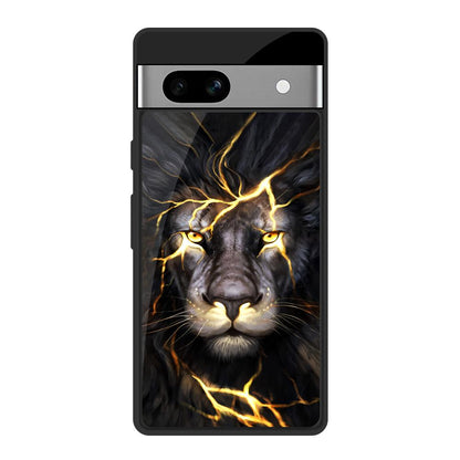 Golden Grey Lion Google Pixel 7A Glass Back Cover Online
